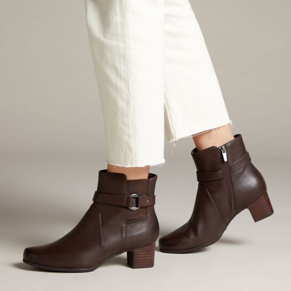 Clarks Womens Un Damson Mid Ankle Boots Brown | UK-8374956